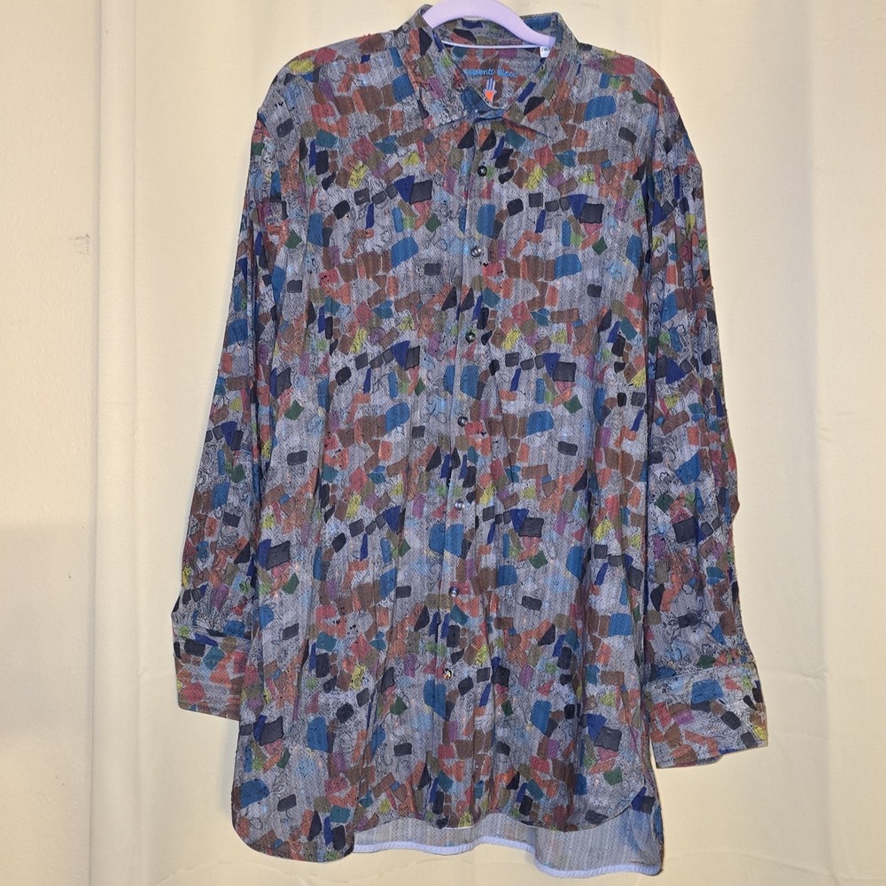 Luciano Visconti Shirt Men's Size 2XLB Multi-Color Wild Print Cotton/Modal - Picture 1 of 5